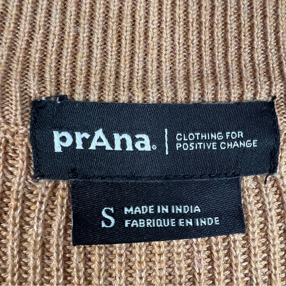 PRANA Desert Rose Earth Tones Brown Color Block Crewneck Sweater Size Small - Picture 7 of 7